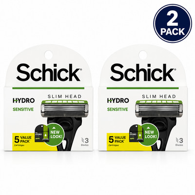 Schick Hydro Sensitive Slim Head Razor Cartridges 3 Blades 5 Count 2 Pack