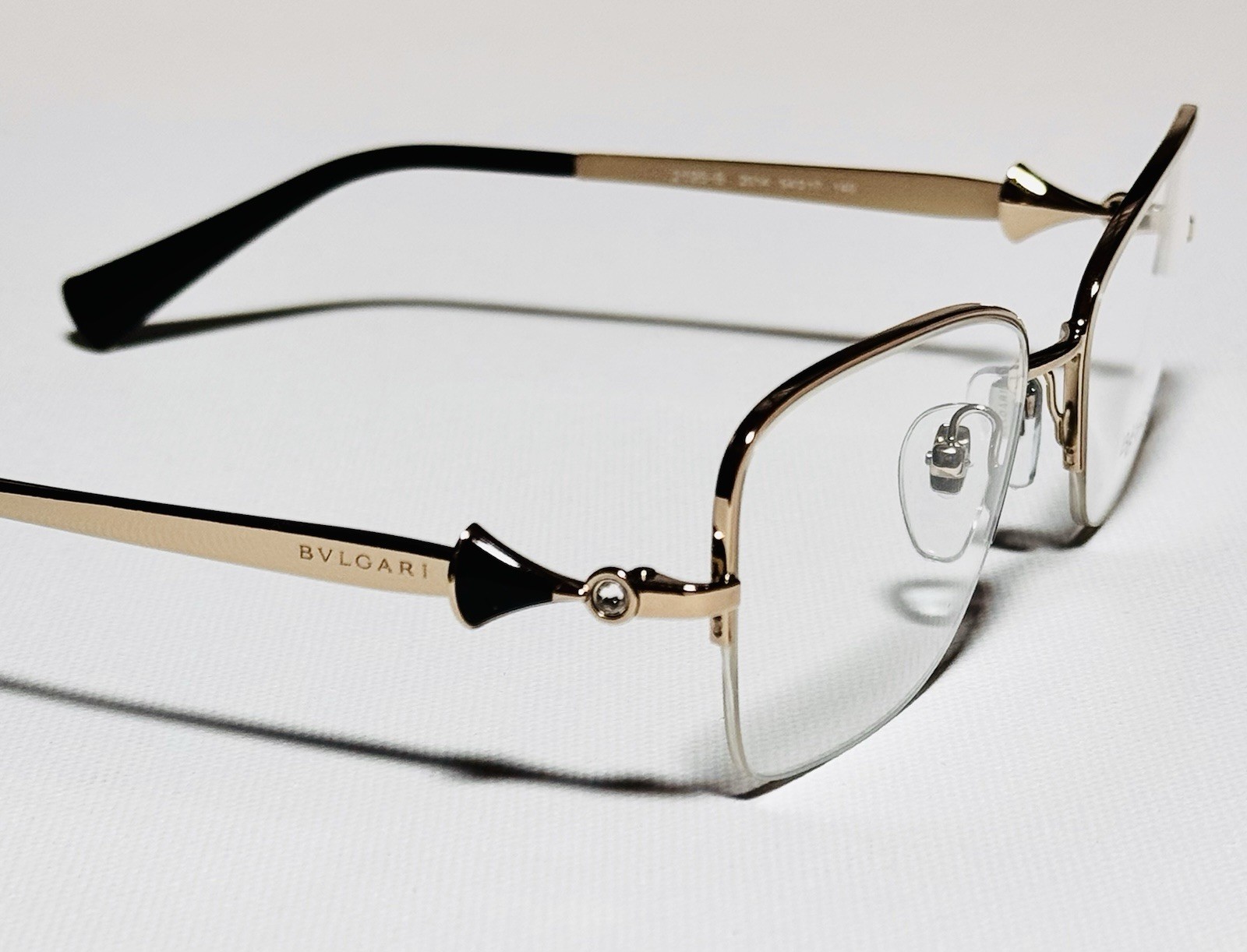 Bvlgari BV 2195-B 2014 Women Half Rimless Light Gold Eyeglasses Frame 54-17mm
