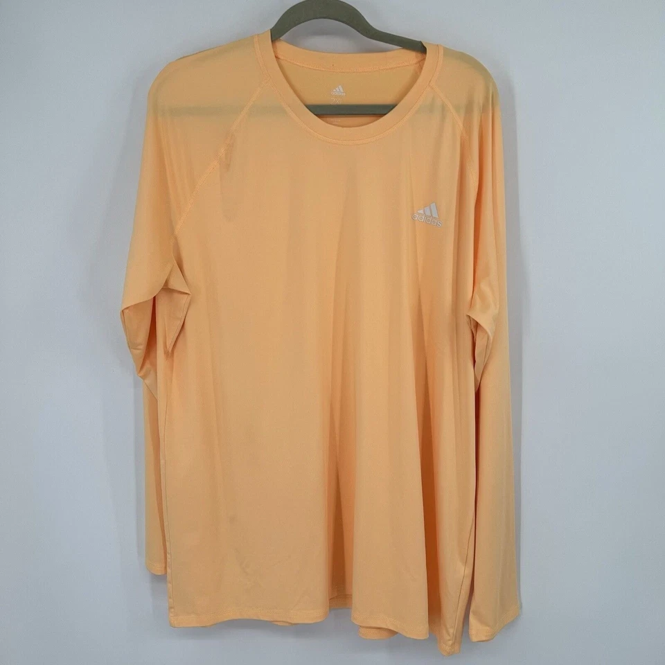 Camisa de natação Adidas Golf masculina manga longa proteção contra erupções cutâneas tamanho 2Xl pêssego - Imagem 2 de 4