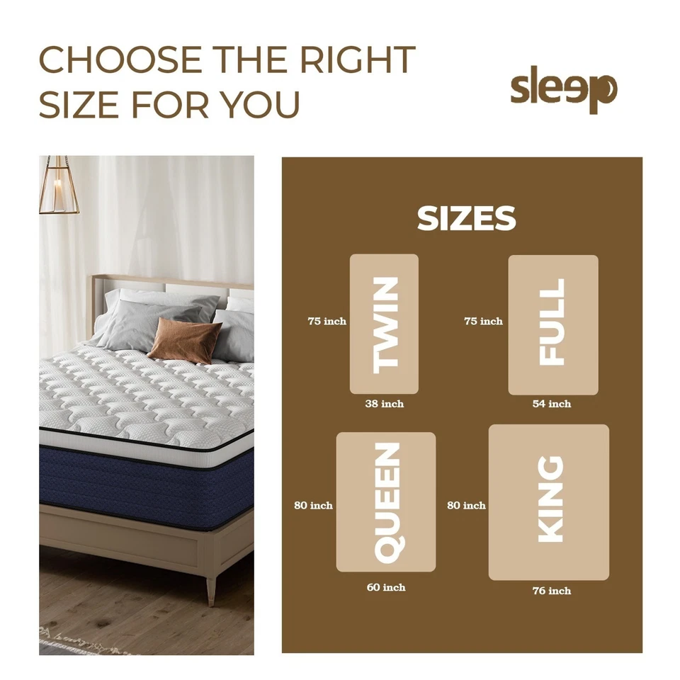 8"10"12"14 Twin Full Queen King Size Mattress in a Box Hybrid Spring Memory Foam - Image 2 of 4