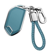 for KIA Key Fob Cover with Key chain Compatible with 5 Buttons Silver-grey