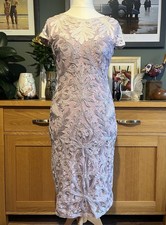 Phase Eight Pink Midi Dress UK 12 Stretch Tape Work Body Con Wedding Party Smart