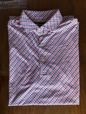 NWT MEN'S DONALD ROSS HYDE POLO, SIZE: M, COLOR: WHITE MULTI M31 