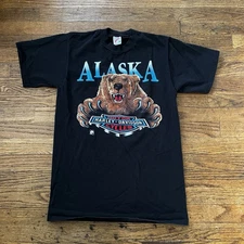 Vintage Harley Davidson Grizzly Bear Anchorage Alaska Shirt Mens Medium Jerzees