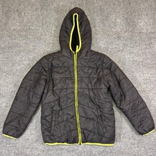 Eddie Bauer Jacket Kids Medium 10/12 Black Hooded Puffer Fleece Lined Winter
