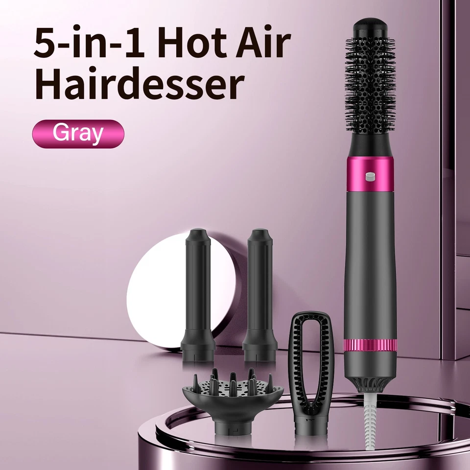 5 in 1 Hair Dryer Brush Styler – Blow Dryer, Straightener, Curler & Volumizer - Image 3 of 4