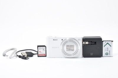 Exc Sony Cyber-Shot DSC-WX350 kompakte Digitalkamera mit SD-Karte weiß 353