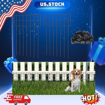NEW 25-Pack No Dig Metal Garden Fence 17''x27ft Rustproof Animal Barrier Stakes
