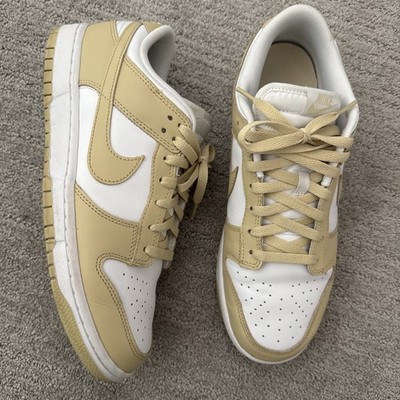 Nike Dunk Low White Khaki Men s Size 10 Leather Sneakers DV0833-100