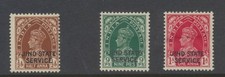 Jind State India 1937 0.5a;9p;1a SGO66/8 Hinged Mint CV £98.5