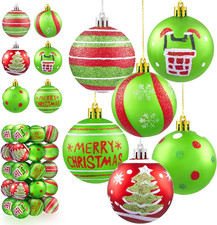 30 Pcs christmas Tree Ornaments Decorations Balls 2.36'', Red and Green Glitteri