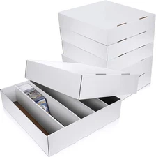 Yexiya 3 Pcs 5000 Count Card Storage Boxes for Trading and Gaming Cards White 