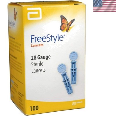 Individual Sterile Lancets, 28G, 100-Count for Easy Blood Glucose Monitoring