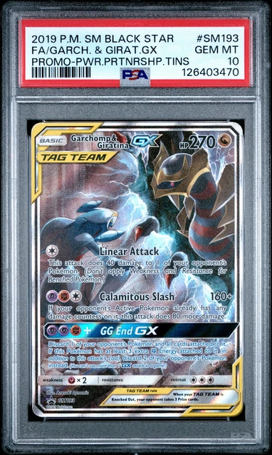 2019 POKEMON SM BLACK STAR PROMO #SM193 FULL ART/GARCHOMP & GIRATINA GX PSA 10