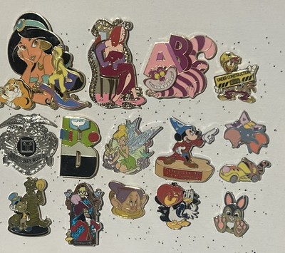   Disney Pin Lot 15 Jessica Rabbit Tinker Bell Alice Cheshire Cat Mickey READ