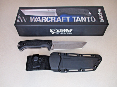 Cold Steel Medium Warcraft Fixed Blade Knife 5.5'' Tanto Point 13SSA Stonewashed