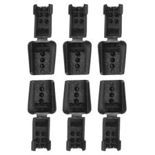 17mmx14mm(LxW) Cord End Tips - 6Pack -  Nylon Shoe Lace End Clips - Black