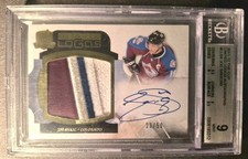 2011-12 The Cup Joe Sakic Limited Logos 23/50 BGS 9 10 Auto #LLSA 4 Colour Patch