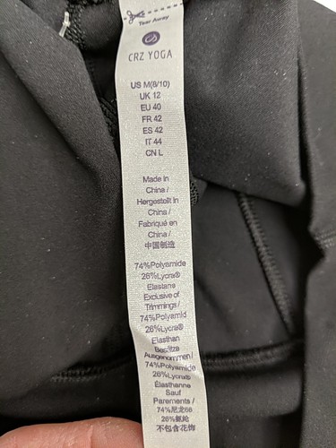 CRZ YOGA Sport Leggings Brand New Black Size M 8/10 Athletic Pants New With Tag - Picture 9 of 10