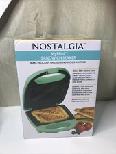 Nostalgia MyMini Personal Sandwich Panini Maker Brand New. Teal