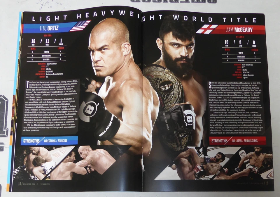 Liam McGeary Saulo Cavalari +7 Signed Bellator MMA Glory Dynamite Event Program - Image 4 of 4