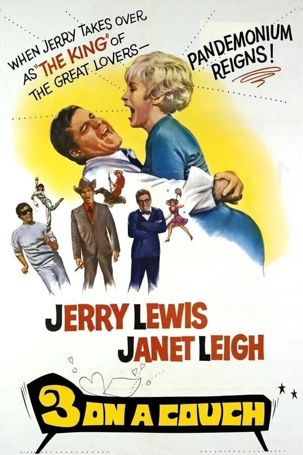 3 ON A COUCH (1966) Jerry Lewis, Janet Leigh - Public Domain Movie DVD NO CASE - Image 2 of 3