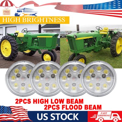 LED Headlight 4.5'' Round Flood / Low Beam John Deere 4010,4020,4030,4040,4040S+