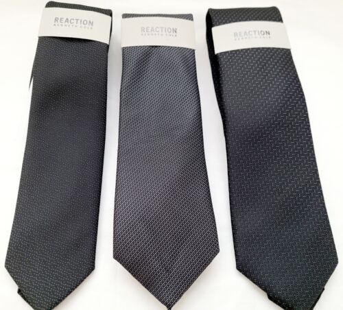 NEW Men's  Kenneth Cole Ties  Black/ Gray - Picture 1 of 12