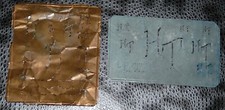 2x Künstler Aussteuer-Schablone No.5080 Excelsior+?437? Klischee Kupfer+Zinn 