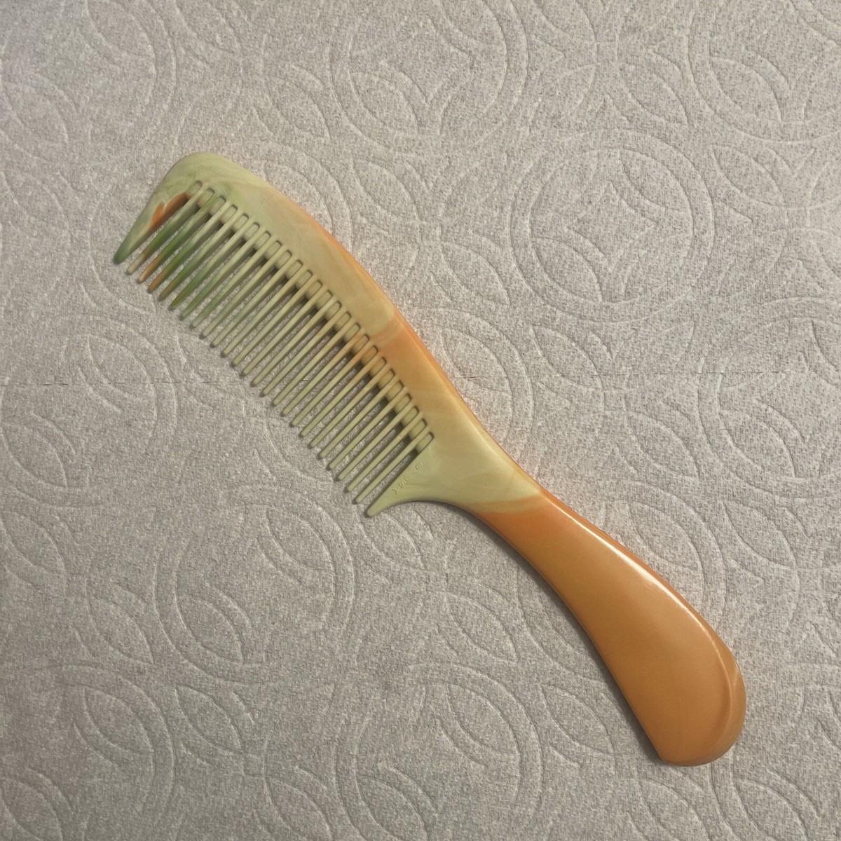 Vtg Large Hair Comb Peach Green White Swirl Color 70s 80s  display picture 3