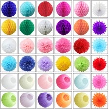 Time to Sparkle 5 Tissue Paper Pompoms Honeycomb Balls Round Lanterns Fans Party