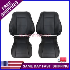 Fits 2015-2017 Ford F150 Lariat Driver & Passenger Bottom & Top Seat Cover Black
