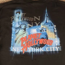 VTG Planet Hollywood New York City T Shirt Adult XL Black 90s Short Sleeve 1998