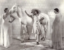 1935 Vintage EDWARD STEICHEN Female Fashion Models White Horse Photo Engraving