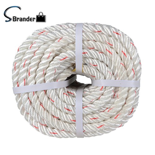 Cuerda trenzada de tres hilos fuerte de 1/2" x 150', cuerda de toro arborista, línea de aparejo - Imagen 4 de 10