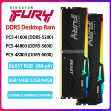FURY Beast RGB 8GB 16GB 32GB DDR5 5200/5600/6000 DIMM Desktop Memory 288-pin lot