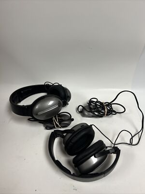 Lot 2 Digital Concepts Gray Cushioned Over the Head HeadPhones Untested As Is