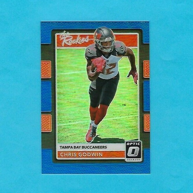 2017 Donruss Optic ROOKIE Blue Prizm #22 CHRIS GODWIN The Rookies RC 034/149