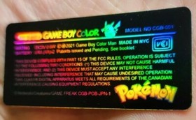 1 Game Boy Color ** CGB-001 ** HOLO Special Pikachu Edition POKEMON *LABEL ONLY*