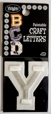 WRIGHTS 2-inch Iron-On Paintable Embroidered CRAFT LETTERS - WHITE-Y