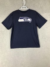 NFL Team Apparel Seattle Seahawks Boys Short Sleeve Crew Neck Blue Shirt XXL 18