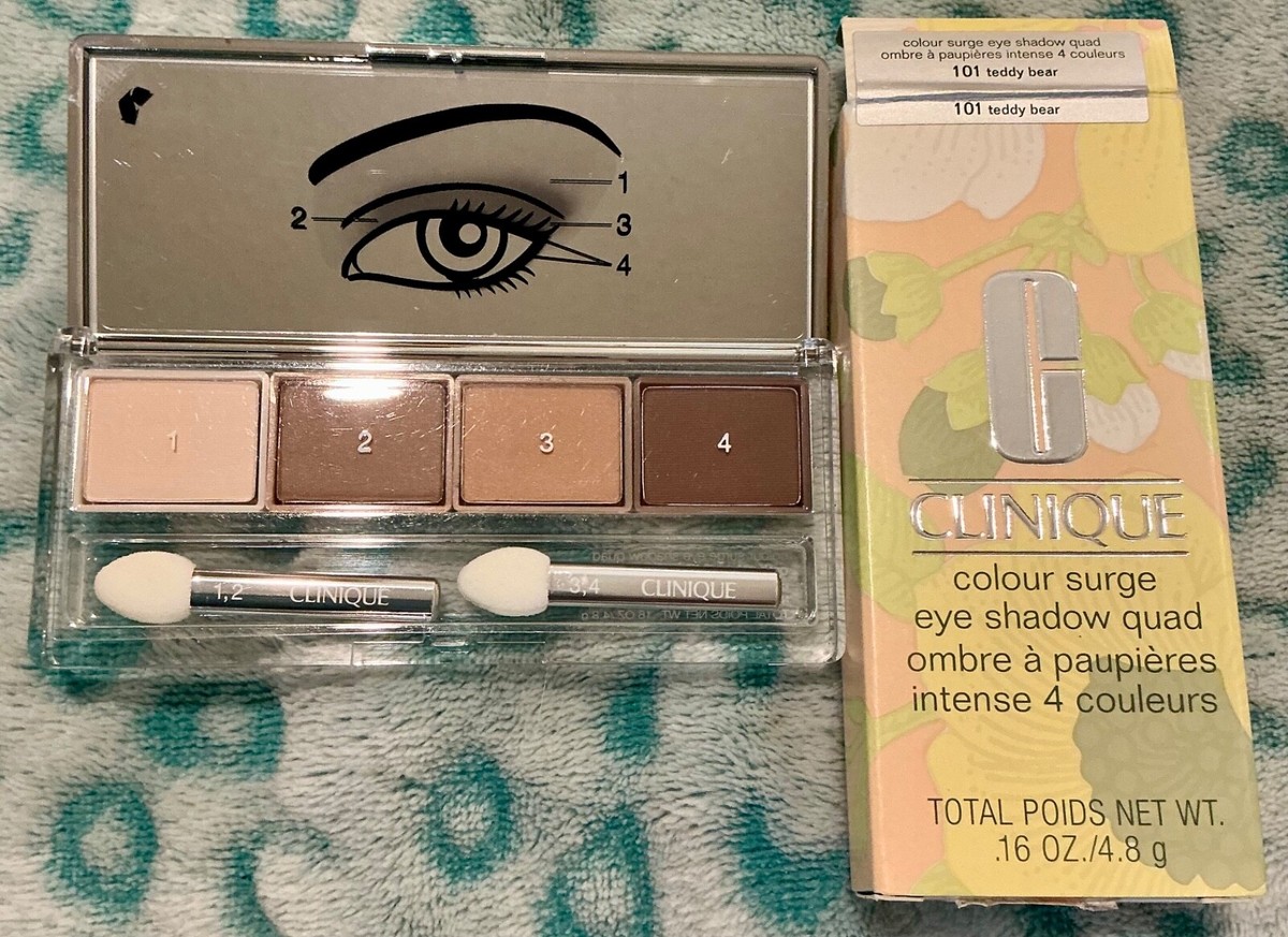 RARE Clinique Colour Surge Eye Shadow Quad ~ 101 Teddy Bear ~ New