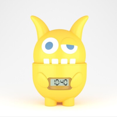 Pop Clocky Pop Monster SUNNY  Yellow Kids Alarm Clock ( Bounces Around )