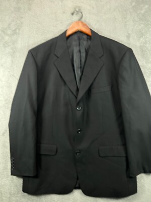 Giorgio Cerruti Milano Italy Mens 46 Super 150 Suit Jacket Blazer Black Coat
