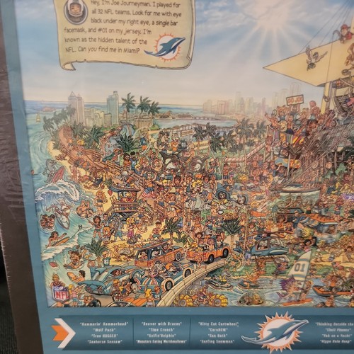 NFL Miami Dolphins Football Team Retro Jigsaw Puzzle 500 Pieces 24' X 18" - Picture 2 of 12