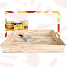 DIY Handmade Tray Pinewood Unfinished Handles Rustic 20”x20”x2.5” Made In USA