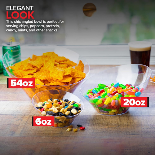 6Oz Clear Plastic Serving Bowls (8 Pack) Small Disposable Candy Dishes, Buffet C - Picture 5 of 12