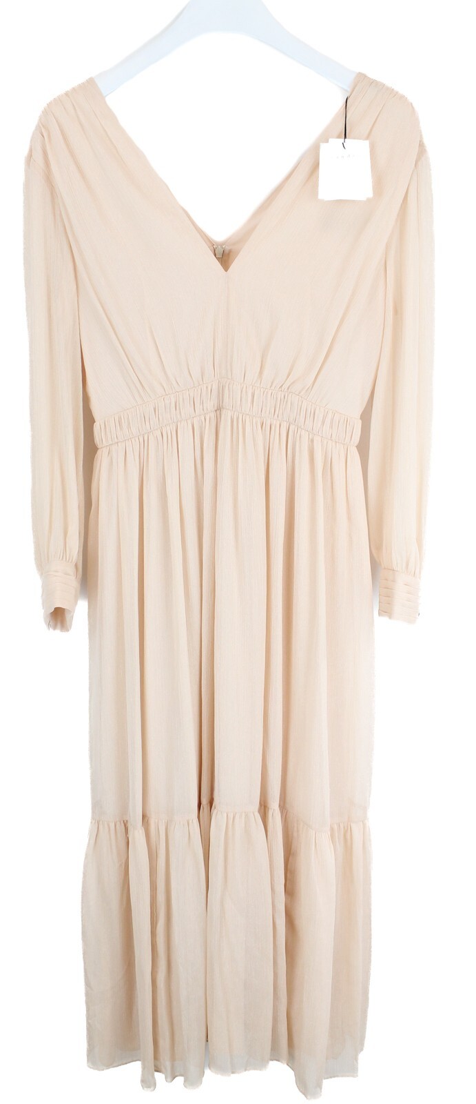 Vestido SANDRO Chaireen Para Mujer (UE) 40 Cuello en V Crepé Brillo Look Midi