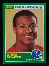 STEVE ATWATER-Score 1989 Rookie Football Card #263-EX Condition-DENVER BRONCOS. rookie card picture