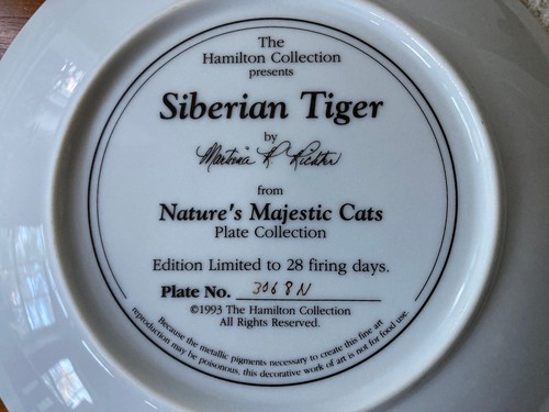 4 Hamilton Collection Majestic Cats Plates Tiger Leopard Cougar Martiena Richter - Picture 5 of 18